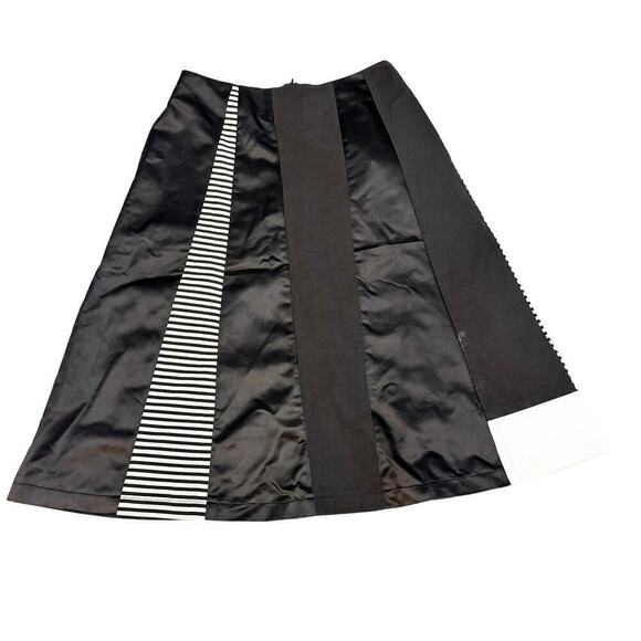 Jill Sander Black A Line Geometric Patterned Skirt Size 26 - Picture 1 of 5